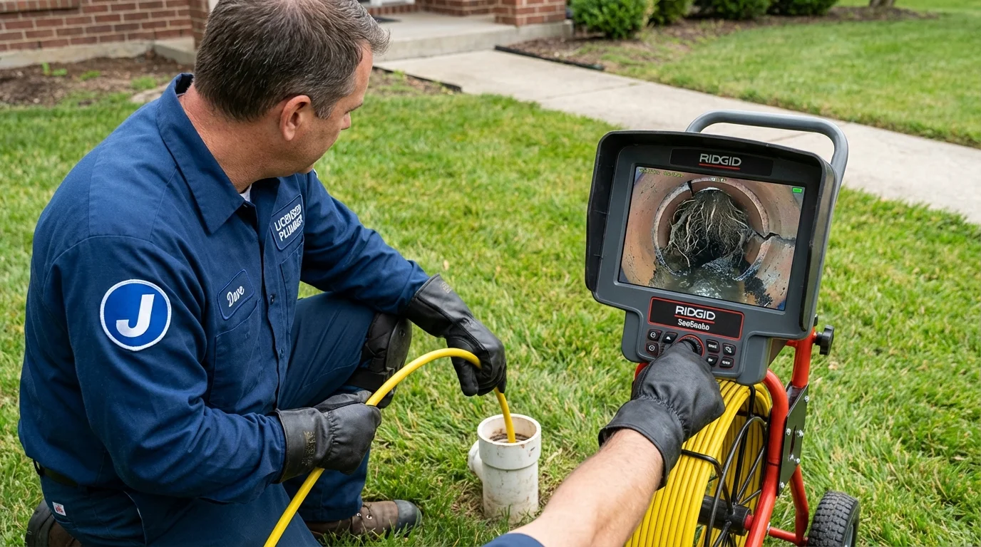 Sewer camera inspection being performed by Johns Plumbing LLC in Sells